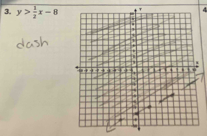 y> 1/2 x-8
4