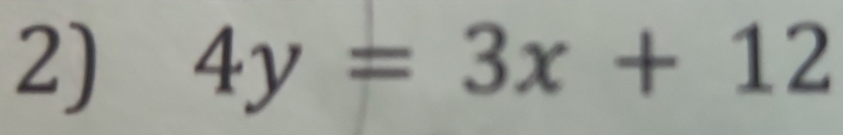 4y=3x+12