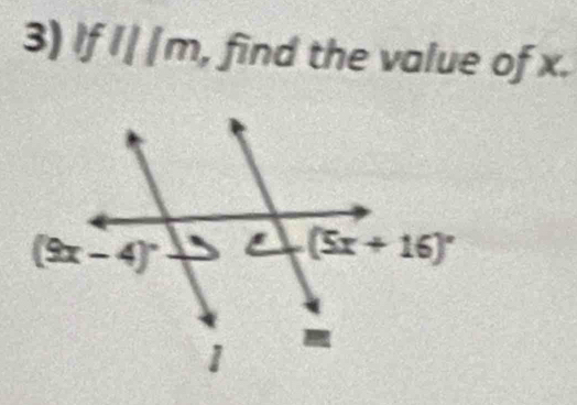 Ifl//m , find the value of x.