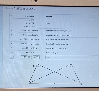 Prove: △ ADB≌ △ BCA.