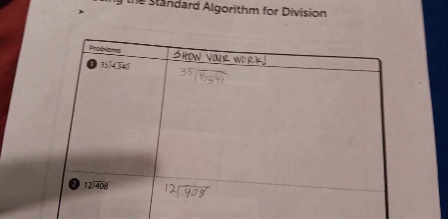 the Standard Algorithm for Division