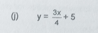 y= 3x/4 +5