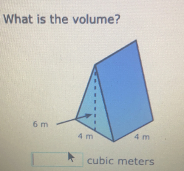 What is the volume?
cubic meters