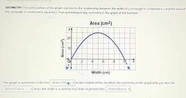 Solved: GEDMETRY The solid portion of the graph represents the ...