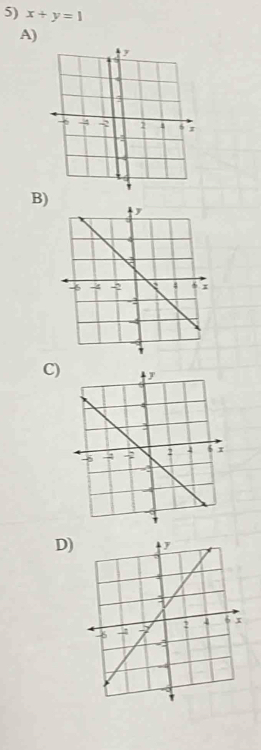 x+y=1
A) 
B) 
C) 
D)