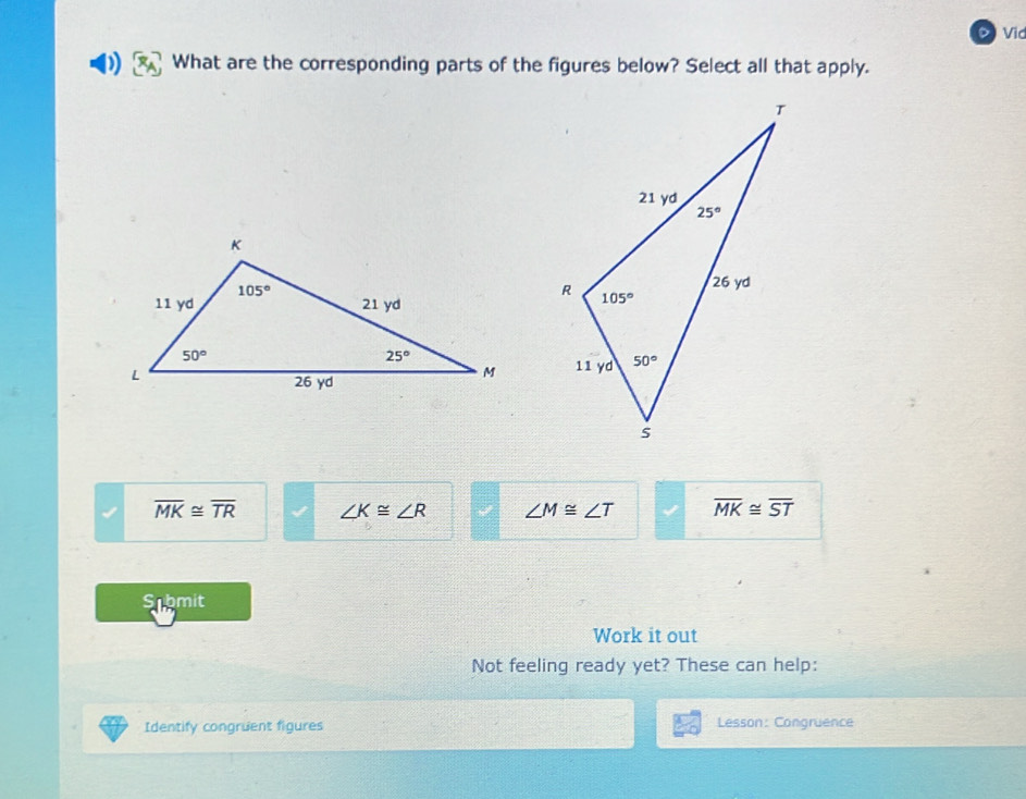 Solved: Vid What are the corresponding parts of the figures below ...