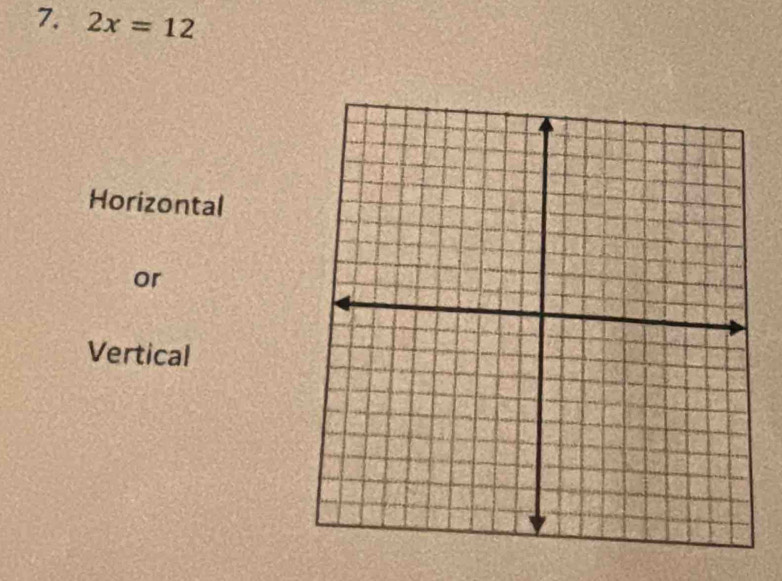 2x=12
Horizontal
or
Vertical