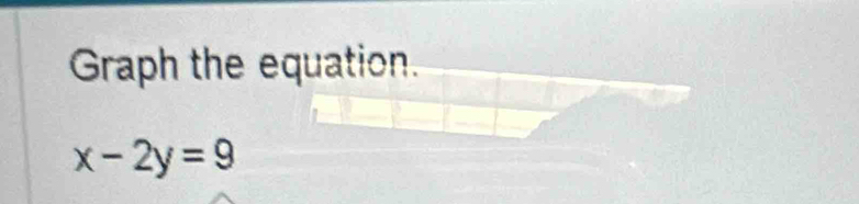 Graph the equation.
x-2y=9