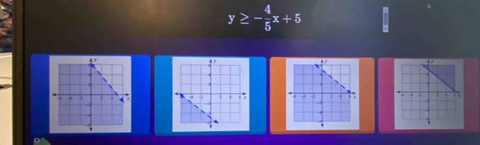 y≥ - 4/5 x+5