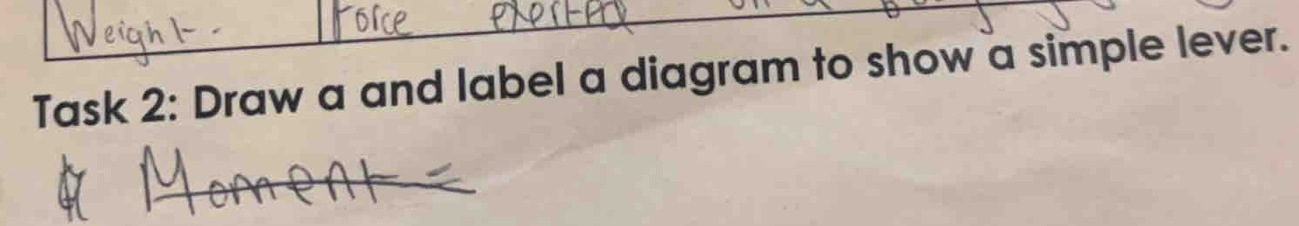 Solved: Task 2: Draw a and label a diagram to show a simple lever. [Others]