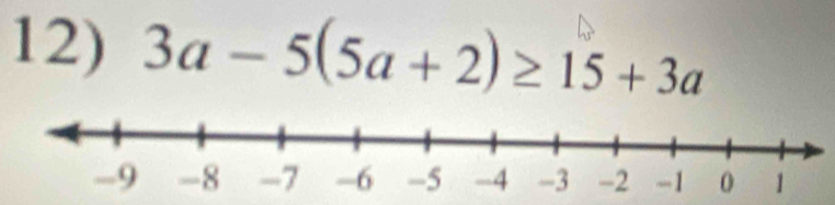 3a-5(5a+2)≥ 15+3a