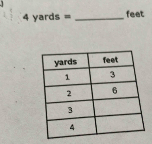 4yards= _ 
feet