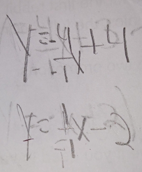 y= (-4)/-1 x+4
F= 1/4 x-2