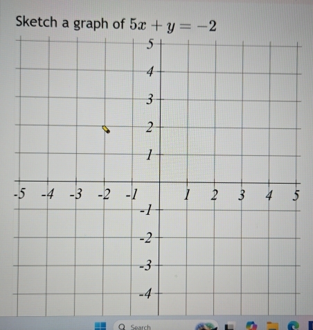 Sketch a graph of 5x+y=-2
- 
Q Search