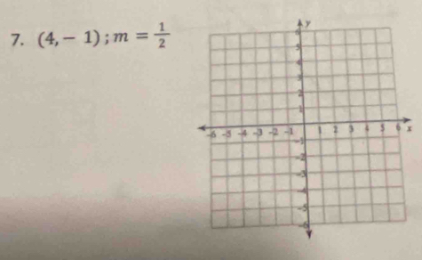 (4,-1); m= 1/2 
x