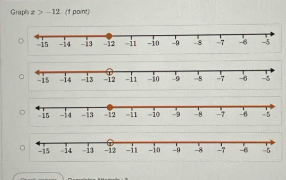 Graph x>-12 (1 point)