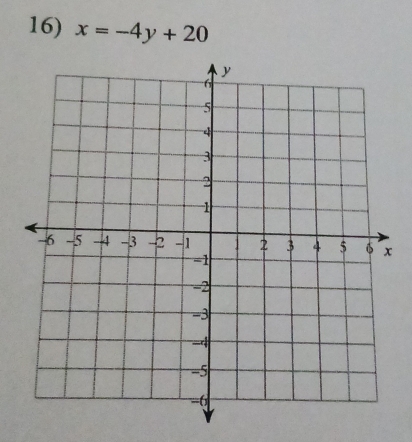 x=-4y+20