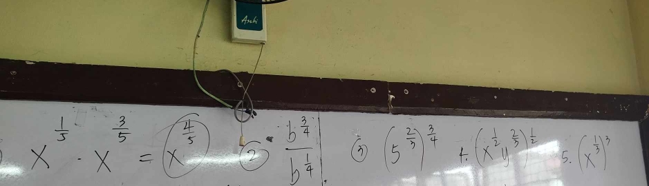 x^(frac 1)3· x^(frac 3)5=x^(frac 4)5· b^(frac 1)4 3 (5^(frac 2)3)^ 3/4 +(x^(frac 1)2y^(frac 2)3)^ 1/2  5.(x^(frac 1)3)^3