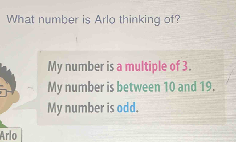 Solved: What number is Arlo thinking of? My number is a multiple