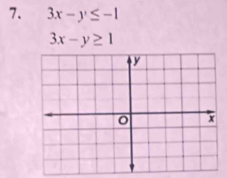 3x-y≤ -1
3x-y≥ 1