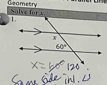 Geometry
mer te
Solve for x.