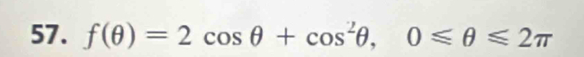 f(θ )=2cos θ +cos^2θ , 0≤slant θ ≤slant 2π