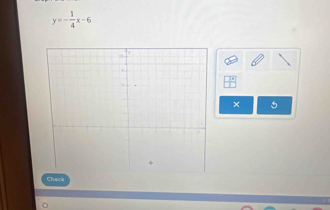 y=- 1/4 x-6
× 
a 
Check