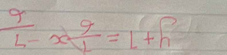 frac 9L-frac x 9/v =L+h