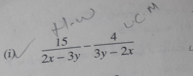  15/2x-3y - 4/3y-2x 