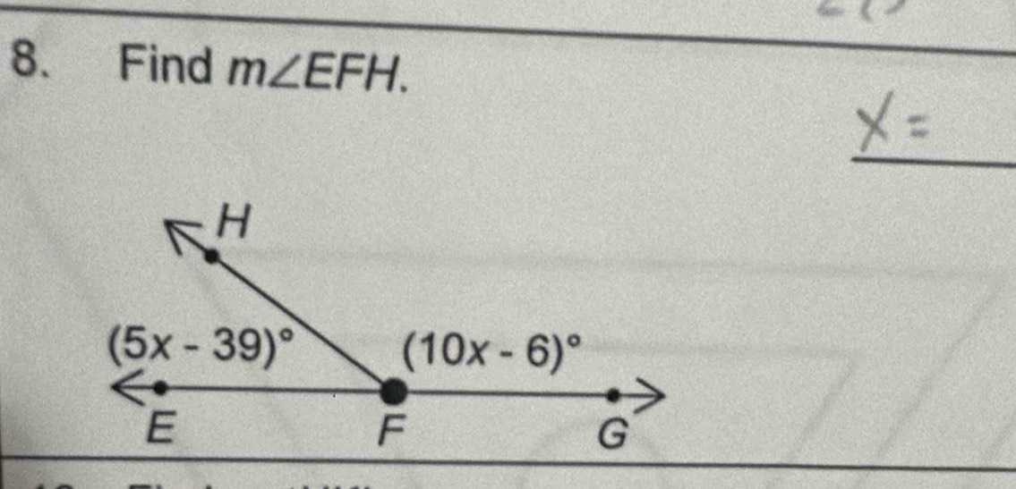 Find m∠ EFH.
_