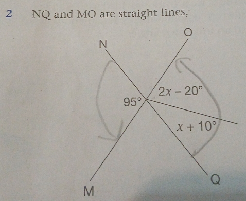 NQ and MO are straight lines.