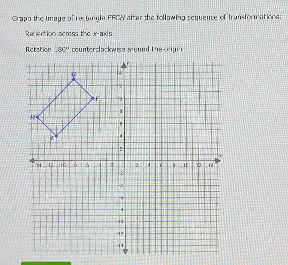 Solved: Graph the image of rectangle EFGH after the following sequence ...