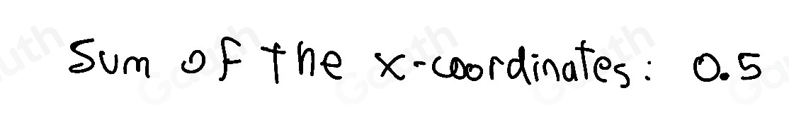 sum of the x-coordinates: 0. 5