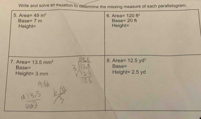 Write and solve an equation to darallelogram.