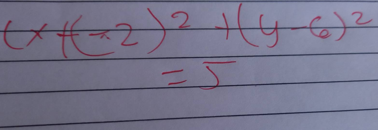 (x+(-2)^2+(y-6)^2
=5