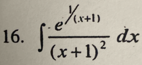 ∈t frac e^(^1)/(x+1)(x+1)^2dx