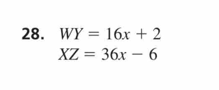 WY=16x+2
XZ=36x-6