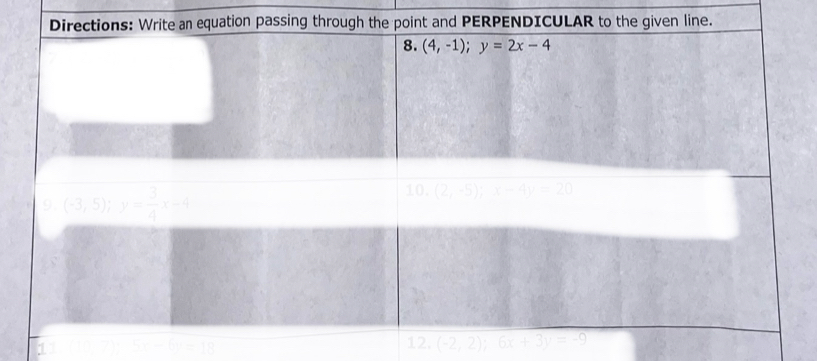 (-2,2);6x+3y=-9