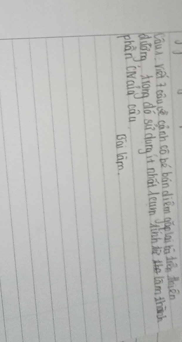 (ōu) yé icōu sè cánh cō bé bán diém gág lài bā liān thién 
duāing, trong dó sù dung it nhōt learn linh tet lam thanh 
phān (waia cāu 
Bai lam.