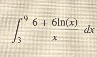 ∈t _3^(9frac 6+6ln (x))xdx