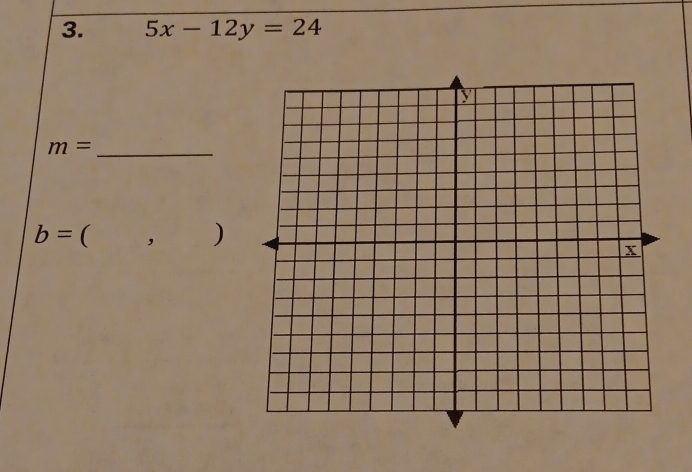 5x-12y=24
m= _
b=(,)