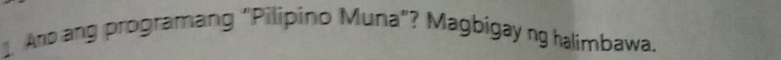 Ano ang programang “Pilipino Muna”? Magbigay ng halimbawa.
