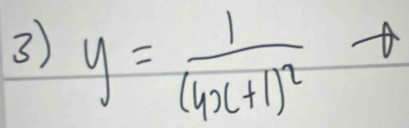 3 y=frac 1(4x+1)^2to