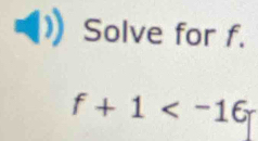 Solve for f.
f+1