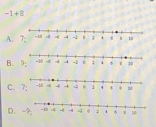 -1+8
A. 
B、 
C. 
D.