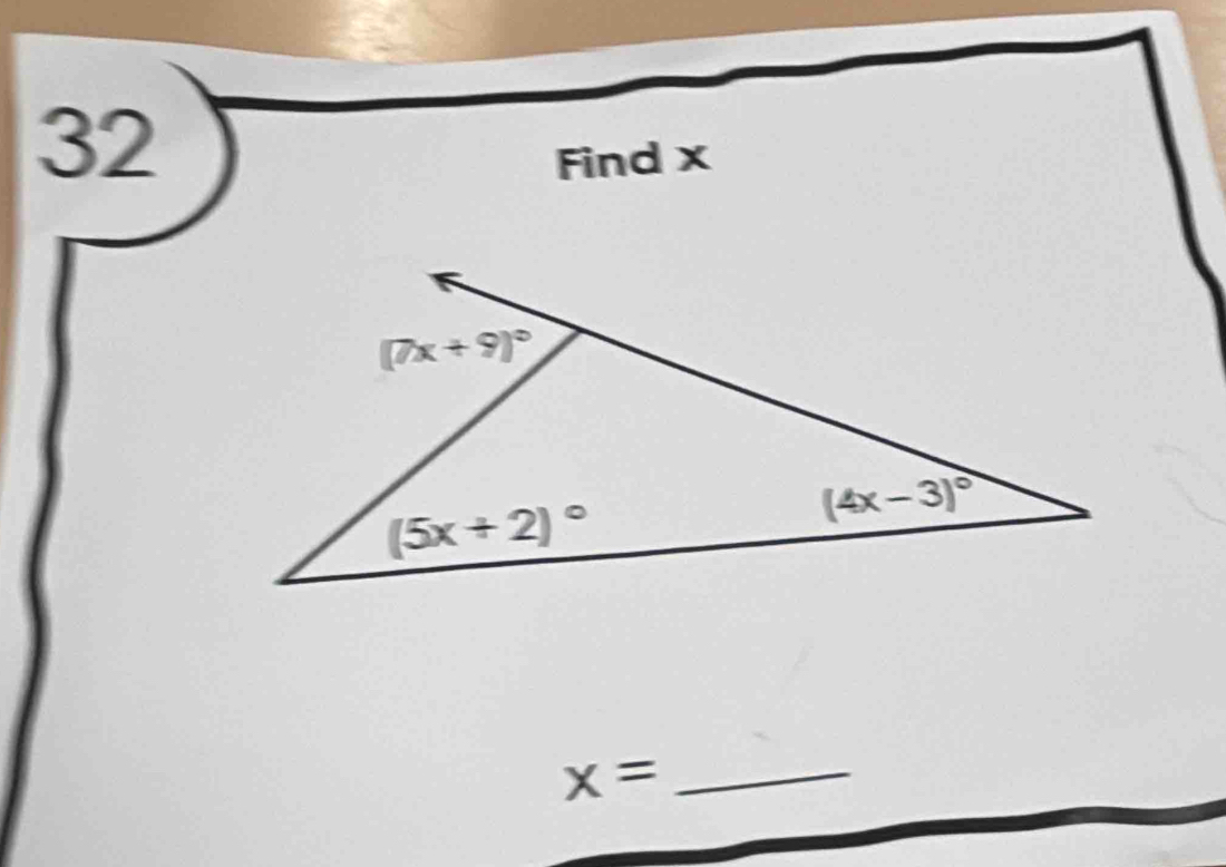 Find x
x= _