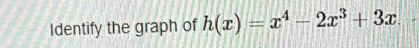 Identify the graph of h(x)=x^4-2x^3+3x.