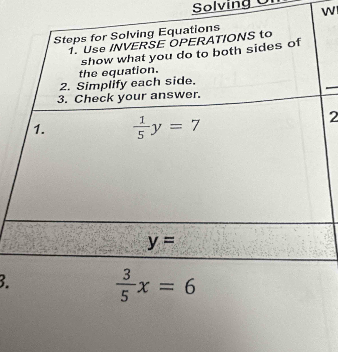 Solving O
W
2