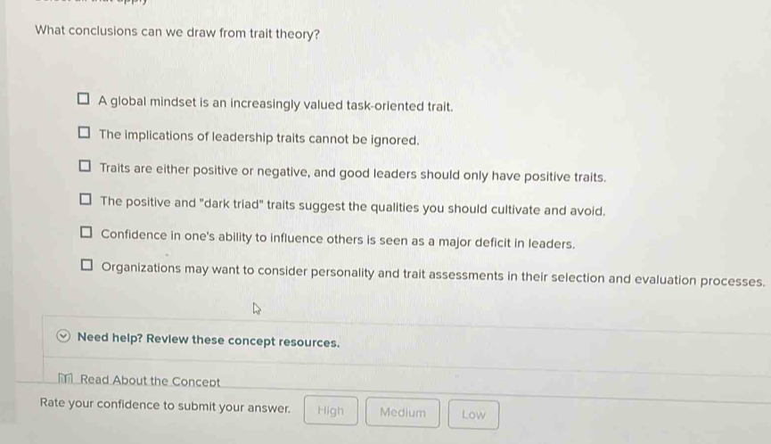 Solved: What conclusions can we draw from trait theory? A global ...