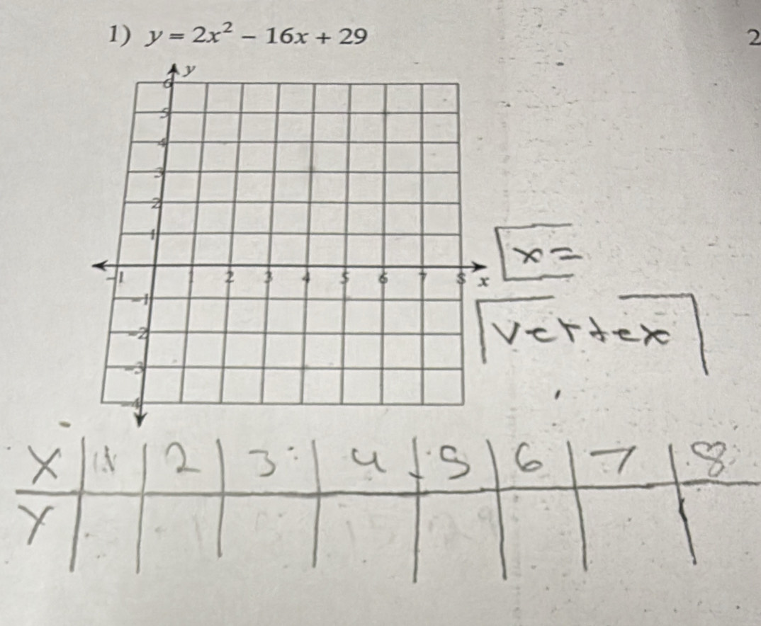 y=2x^2-16x+29 2